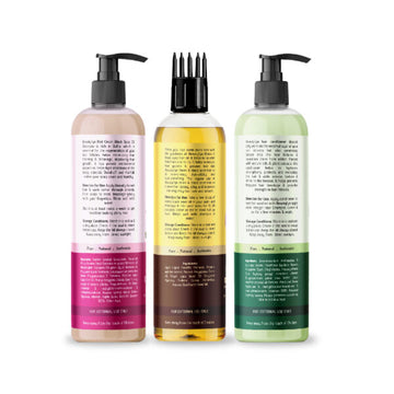 BEAUTYFYN Red Onion Black Seed Oil Shampoo, Onion Black Seed Hair Oil & Coconut Avocado Oil Conditioner (200ml Each)