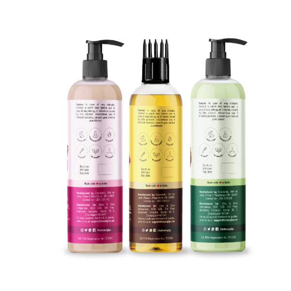 BEAUTYFYN Red Onion Black Seed Oil Shampoo, Onion Black Seed Hair Oil & Coconut Avocado Oil Conditioner (200ml Each) - BEAUTYFYN